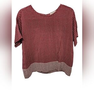 Madewell Silk Premiere Bow-Back Tee in Ascot Tile Size S